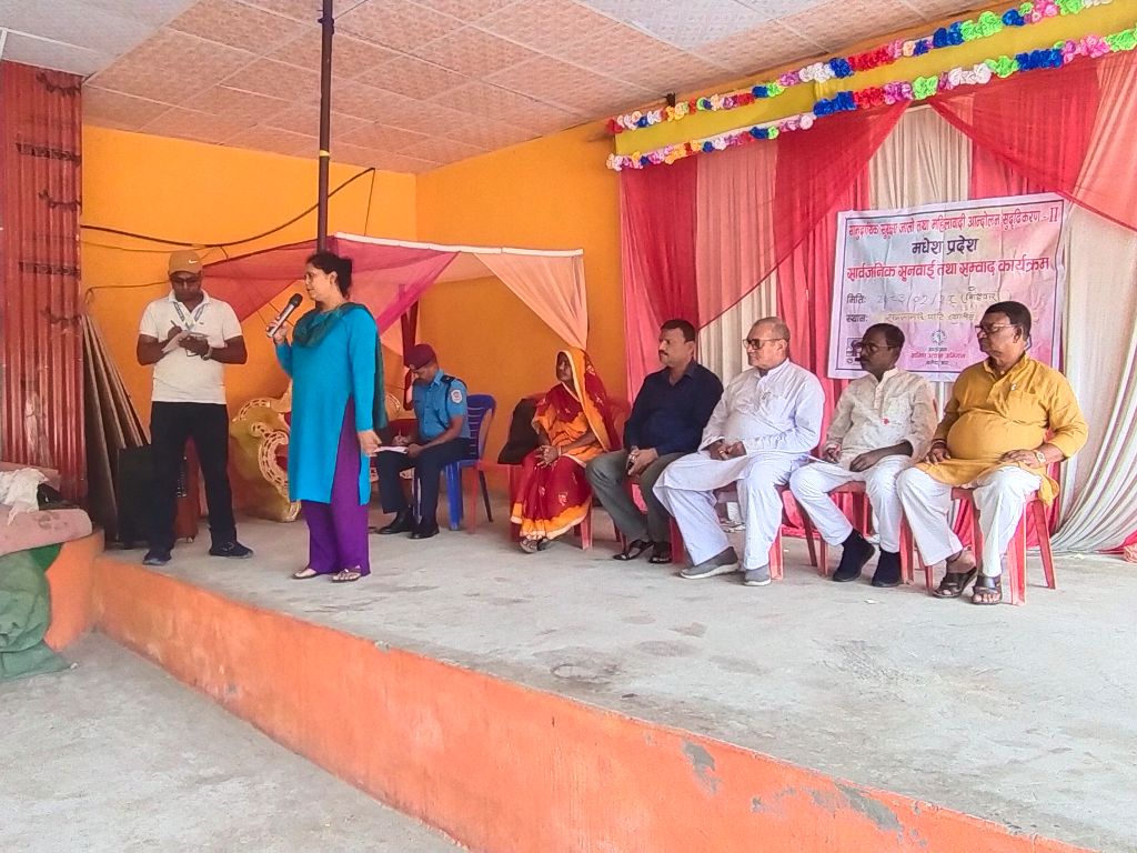 Public hearing on stage with officials, Madhesh Province